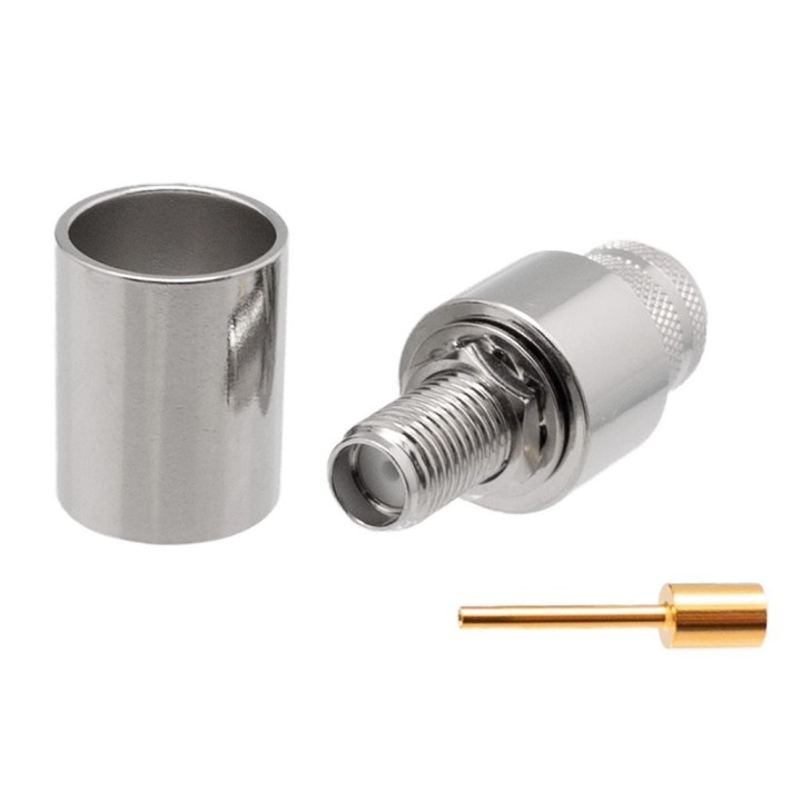 Conector SMA macho para LMR400. Crimpar.