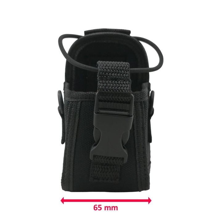 MY-120 - FUNDA UNIVERSAL EN TEJIDO CORDURA CON ARNÉS, COLOR NEGRO, PEQUEÑO TAMAÑO.