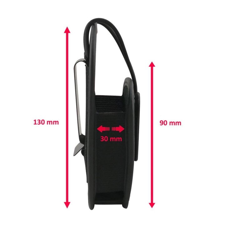 FA-213-S - FUNDA UNIVERSAL CON CLIP EN TEJIDO CORDURA Y COLOR NEGRO. TAMAÑO PEQUEÑO.