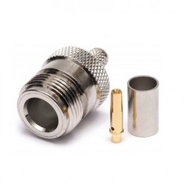 Conector N hembra para H-155 y similares. Crimpar.