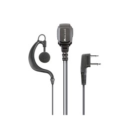 Midland MA21-L PRO Micrófono-auricular lobular regulable VOX/PTT con cable rizado