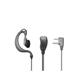 Midland MA21-Li Micrófono-auricular lobular regulable PTT con cable rizado.