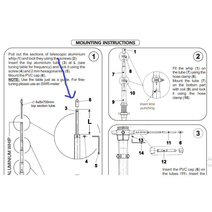 SIRIO STUB-827 TRAMO AJUSTE ANTENA SIRIO 827