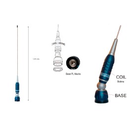 SIRIO TURBO 2000 PL ANTENA MOVIL 5/8 CON ROTULA PARA 27 MHZ