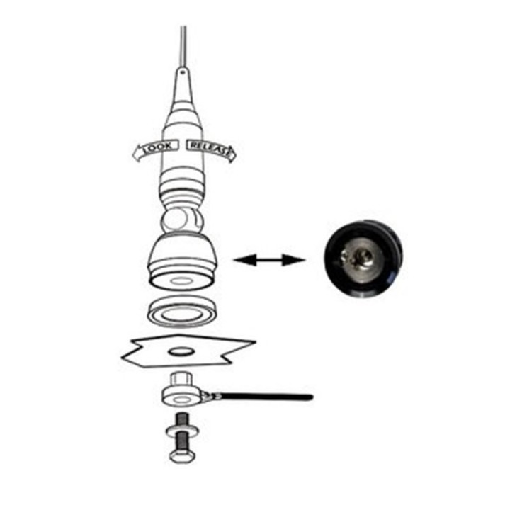 SIRIO TURBO 3000 ANTENA MOVIL CON ROTULA PARA 27 MHZ