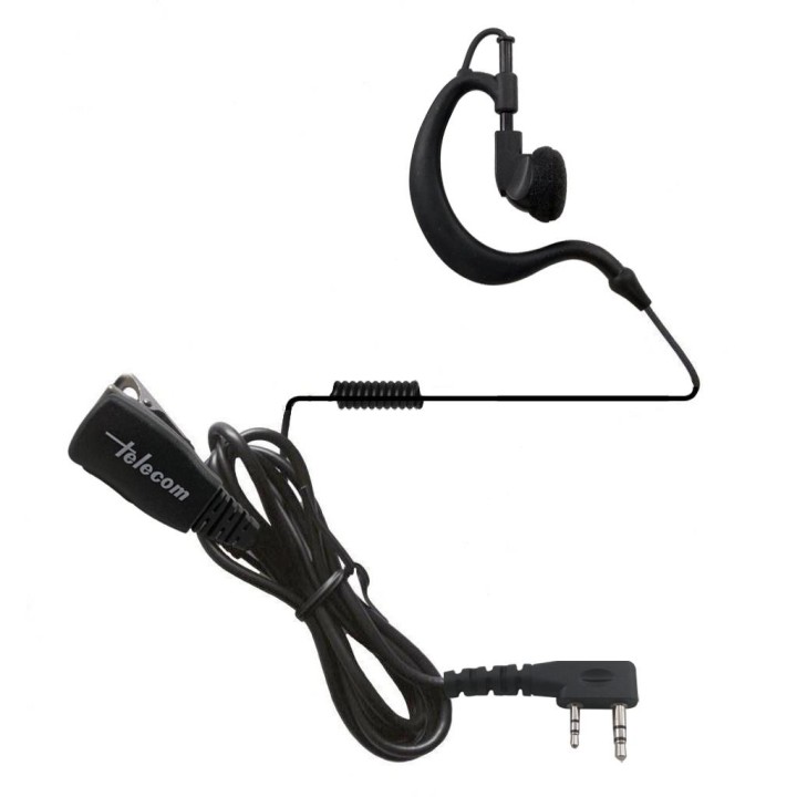 Micro-auricular ergonómico giratorio con micro tipo solapa, para KENWOOD, TEAM y HYT.