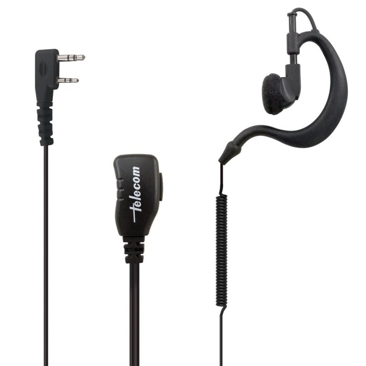 SARI-1302 - Micro-auricular con PTT de solapa para KENWOOD, TEAM & HYT.