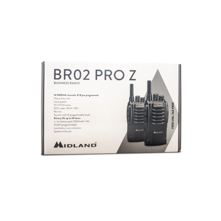 Pack 2 unidades walkie MIDLAND BR02 PRO Z  + 2 MA-21LKi