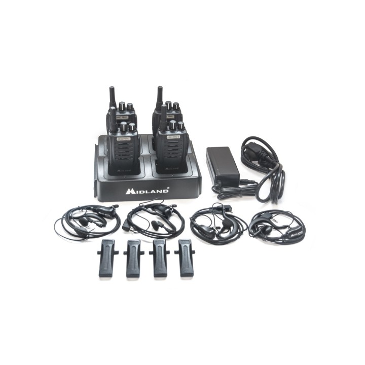 MIDLAND BR02 PROZ Pack 4 walkies de Uso Libre Calidad Profesional