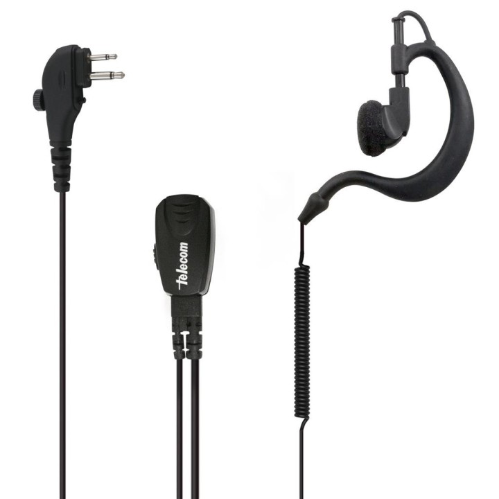 JD-30HYT610R - MICRO-AURICULAR VOX-PTT PARA HYT, CABLE RIZADO CON TORNILLOS.