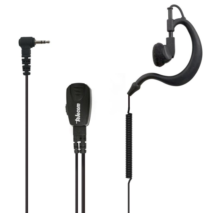 JD-30-DJ-C7-R - Micro-auricular VOX-PTT para Alinco DJ-C5/6/7, cable rizado.