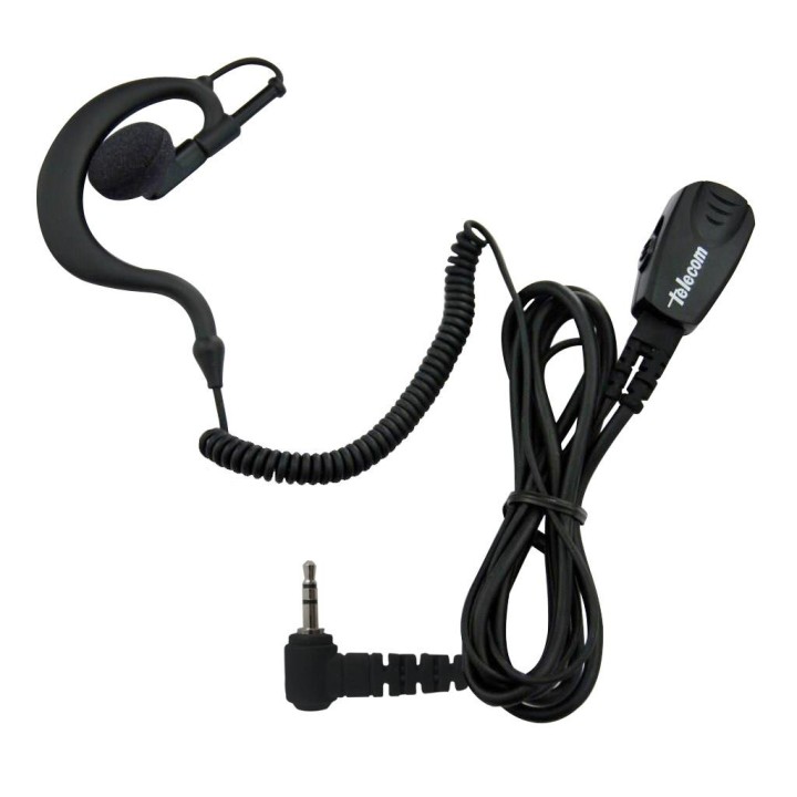 JD-30-DJ-C7-R - Micro-auricular VOX-PTT para Alinco DJ-C5/6/7, cable rizado.