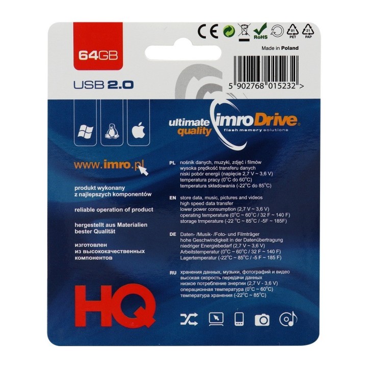 Pendrive IMRO NEGRO 64GB