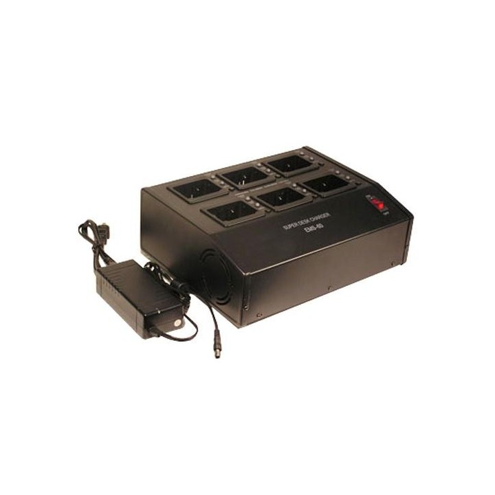 EMS-60-Y - CARGADOR MÚLTIPLE 6 CAVIDADES, LENTO-RÁPIDO, PARA FNB-57 Y FNB-64.