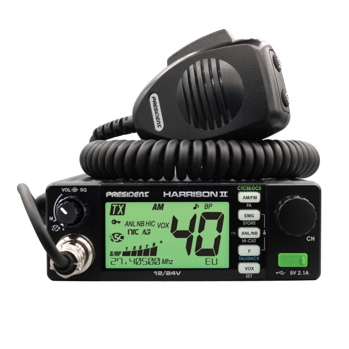 Emisora PRESIDENT HARRISON II  27 Mhz CB AM / FM - 12 / 24 V