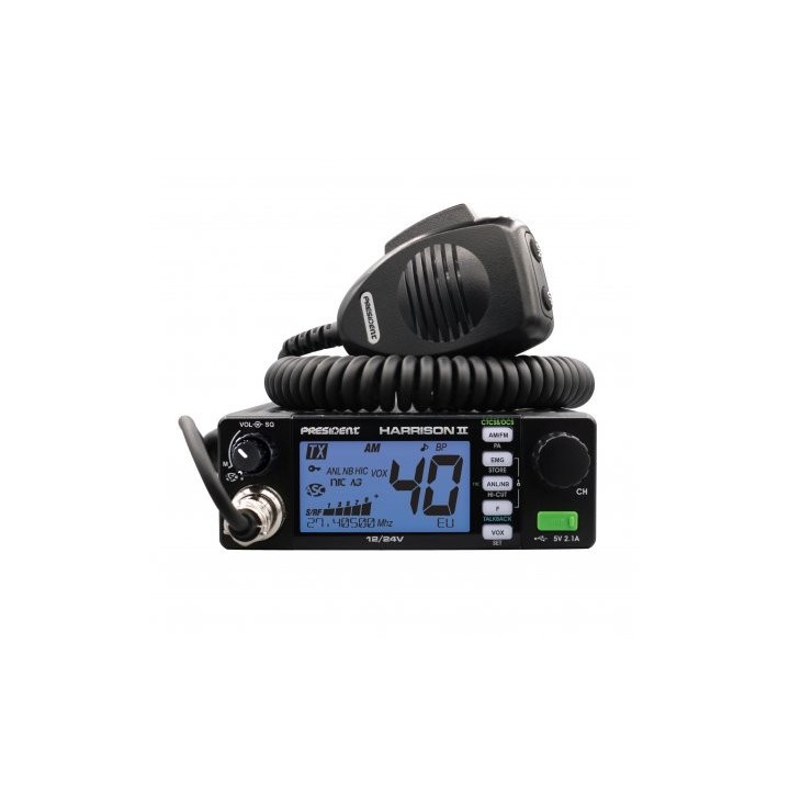 Emisora PRESIDENT HARRISON II  27 Mhz CB AM / FM - 12 / 24 V