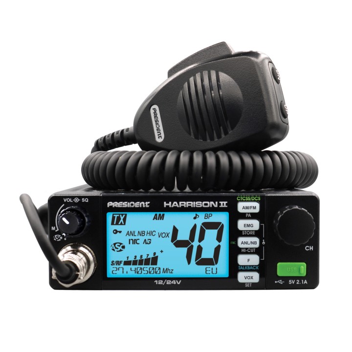 Emisora PRESIDENT HARRISON II  27 Mhz CB AM / FM - 12 / 24 V