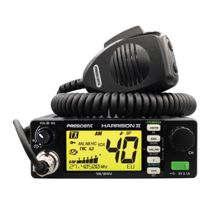 Emisora PRESIDENT HARRISON II  27 Mhz CB AM / FM - 12 / 24 V