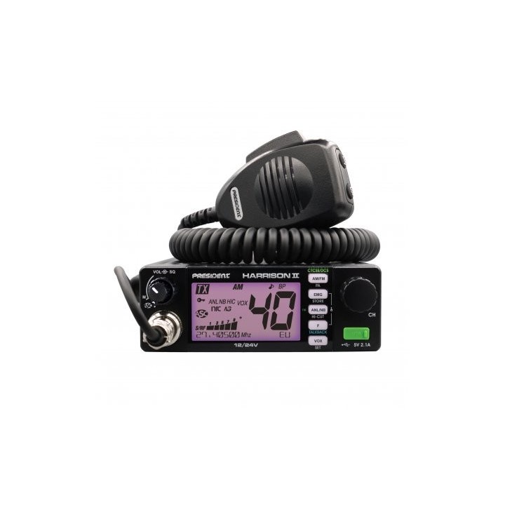 Emisora PRESIDENT HARRISON II  27 Mhz CB AM / FM - 12 / 24 V