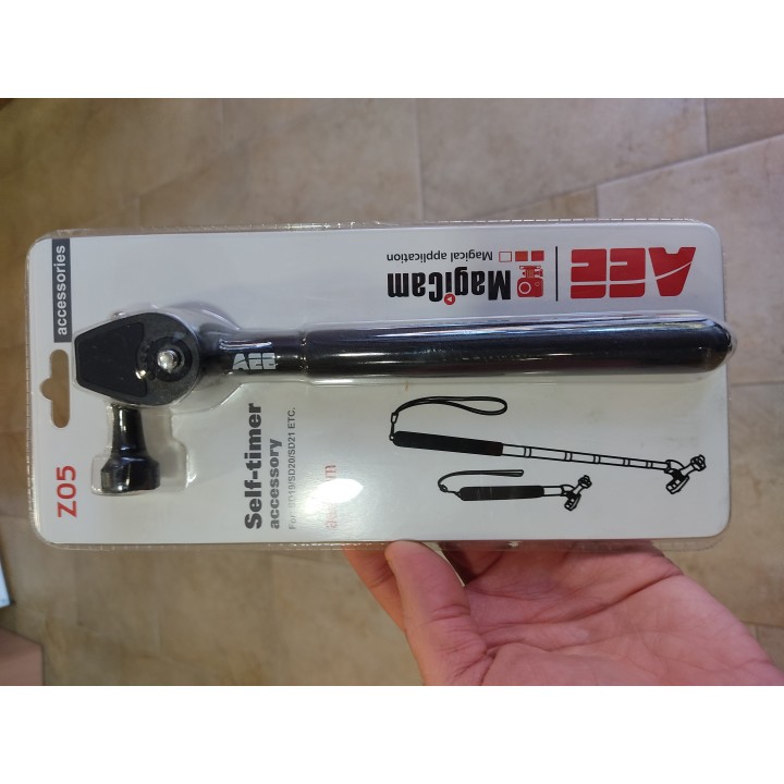 AEE Z05 - Soporte Telescópico de Mano para cámaras de acción AEE Serie S (Longitud 220 mm - MAX 900 mm) Color Negro