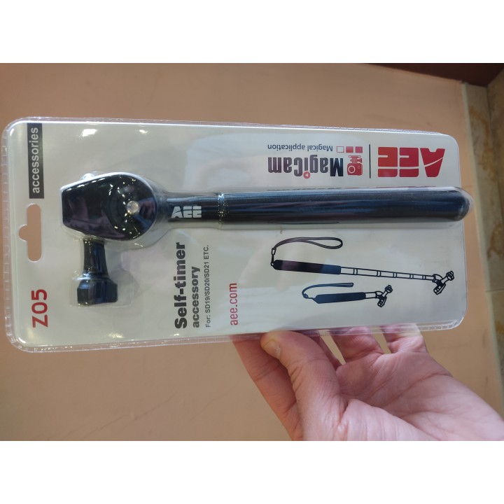 AEE Z05 - Soporte Telescópico de Mano para cámaras de acción AEE Serie S (Longitud 220 mm - MAX 900 mm) Color Negro