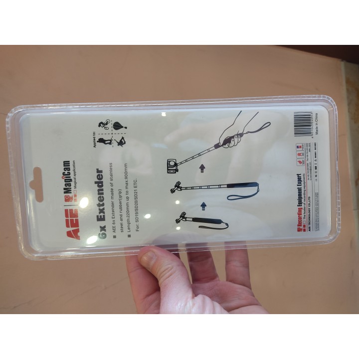 AEE Z05 - Soporte Telescópico de Mano para cámaras de acción AEE Serie S (Longitud 220 mm - MAX 900 mm) Color Negro