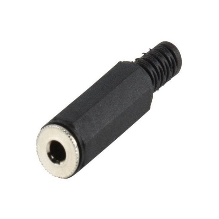 Conector Audio Jack 3.5 Mm Estereo Hembra Negro