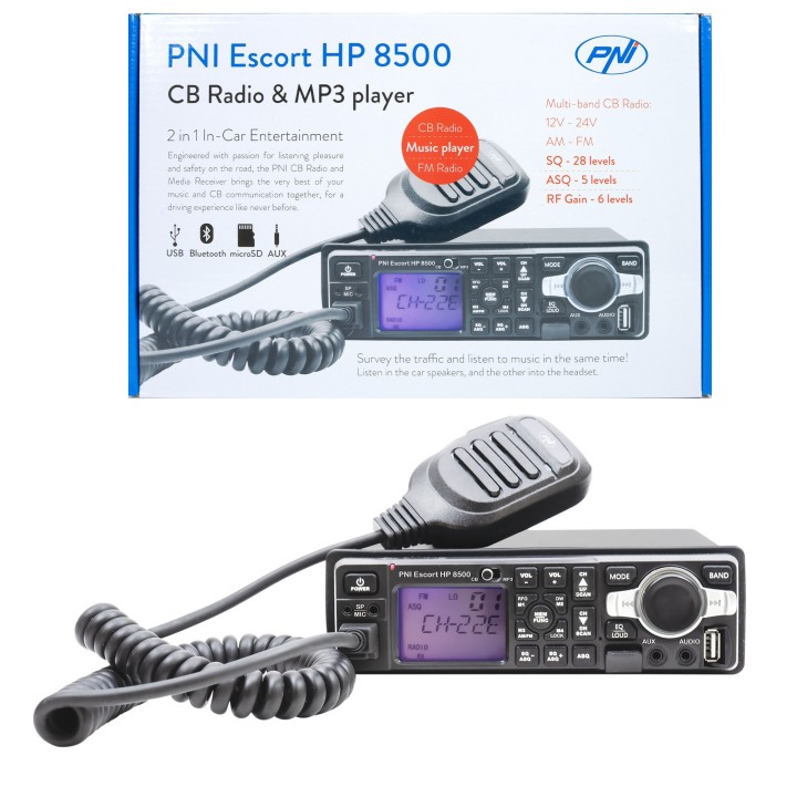 PNI ESCORT HP 8500 EMISORA DE CB Y REPRODUCTOR MP3, BLUETOOTH Y USB