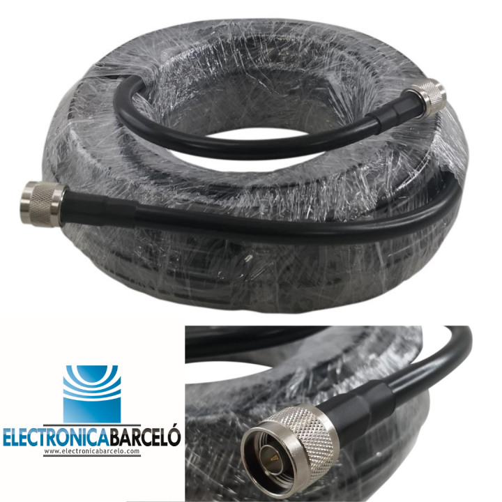 Cable LMR400 15 metros con conectores N macho