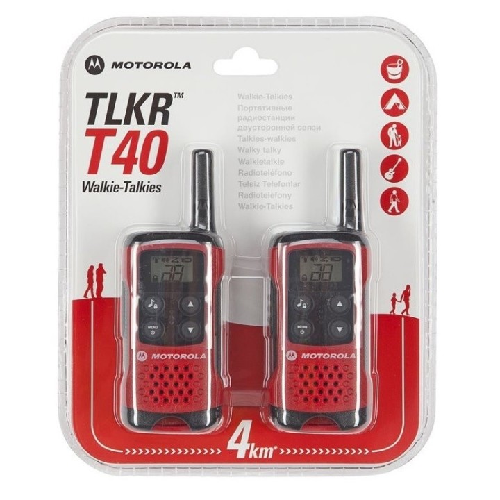 MOTOROLA TLKR T40 ROJO PAREJA WALKIES PMR-446
