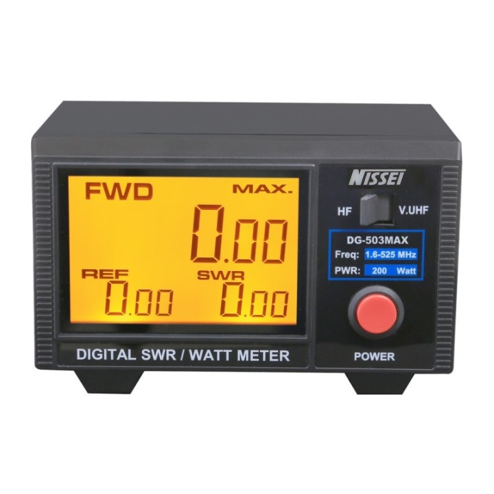 NISSEI DG-503 MAX MEDIDOR DIGITAL ROE/WATT PARA DMR (TDMA), SSB, AM, FM, CW, FDMA - DOBLE SENSOR: 1.6-60 y 125-525 MHz - 200W