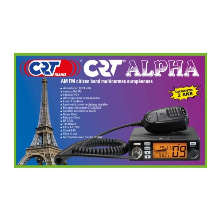 CRT ALPHA MULTIFUNCIÓN AM/FM DE 40 CANALES CB12-24 V