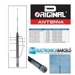HF-750 SUPER - Antena móvil HF 7 bandas + 50 MHz.
