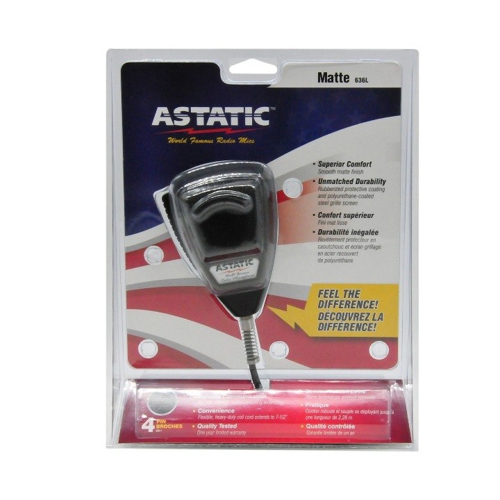 ASTATIC 636L RB (MATTE) MICRÓFONO DE CB DINÁMICO 4 PIN