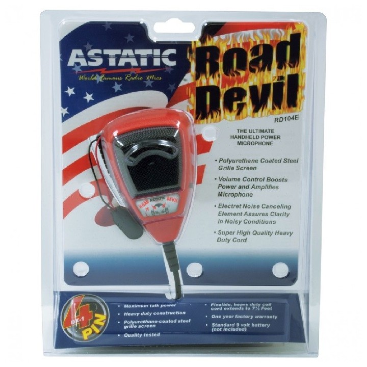 ASTATIC RD104E-4B (ROAD DEVIL) MICRÓFONO DE CB ELECTRET 4 PIN