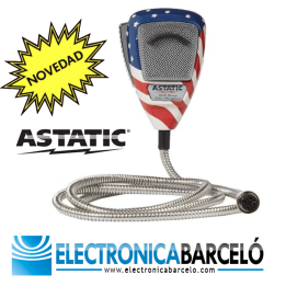 ASTATIC 636L-FLAG (BARRAS Y ESTRELLAS) MICRÓFONO DE CB DINÁMICO 4 PIN