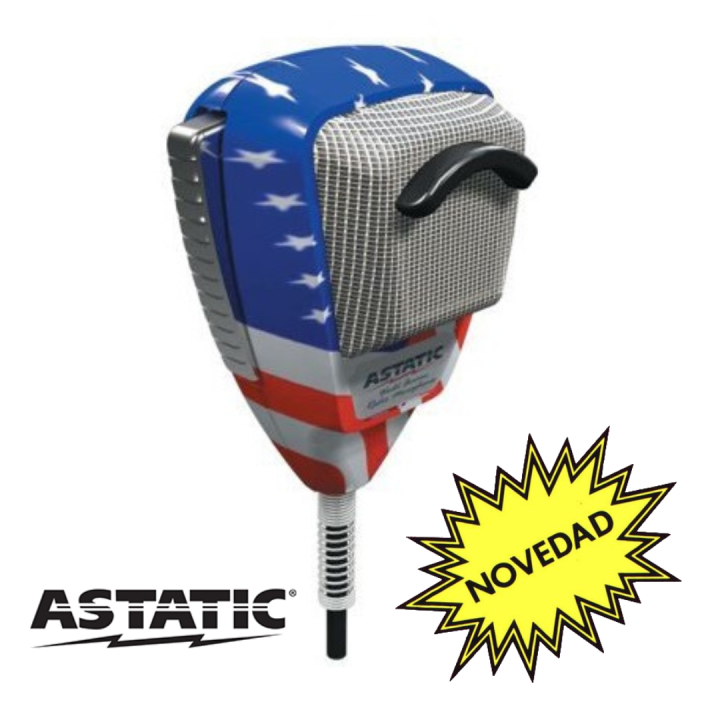 ASTATIC 636L-FLAG (BARRAS Y ESTRELLAS) MICRÓFONO DE CB DINÁMICO 4 PIN