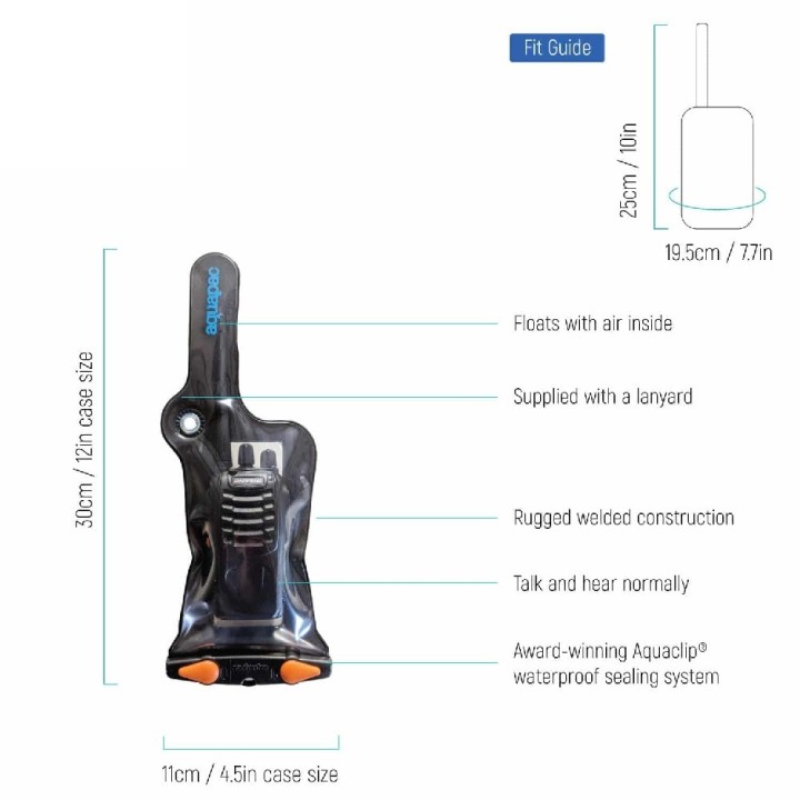 FUNDA WALKIE AQUAPAC 208 PEQUEÑA GRIS