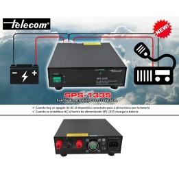 SPS-1335 Fuente de alimentación conmutada 30A con conexión para batería 12V