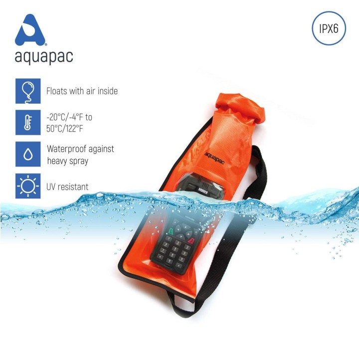 FUNDA WALKIE AQUAPAC STORMPROOF 214 NARANJA