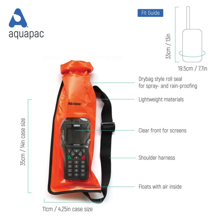 FUNDA WALKIE AQUAPAC STORMPROOF 214 NARANJA