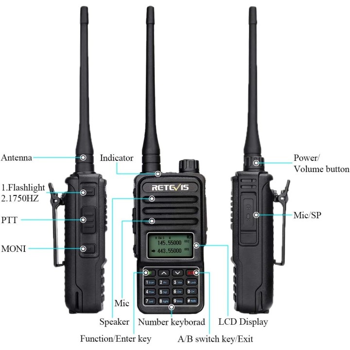 Retevis RT85 Walkie Talkie Doble Banda, Profesional Largo Alcance