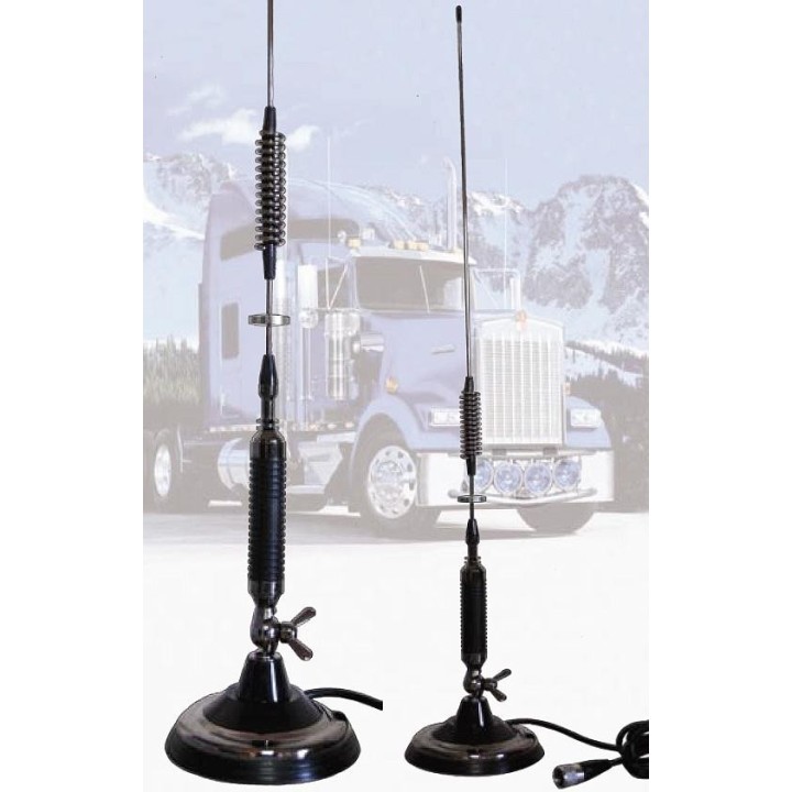ALL-RIGHT-1 - Antena móvil vertical corta CB + base magnética tipo palomilla.