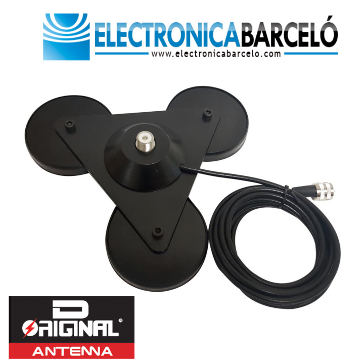 TRIPLE-MAG - Base triple magnética. Protección de caucho.