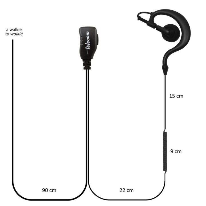 SARI-1302 - Micro-auricular con PTT de solapa para KENWOOD, TEAM & HYT.