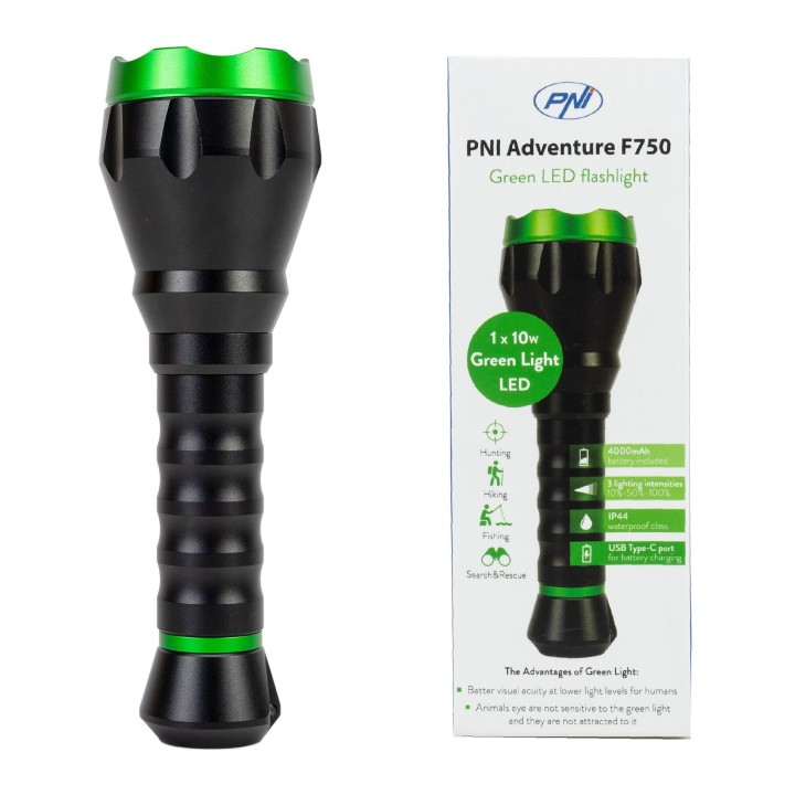 PNI ADVENTURE F750 LINTERNA LED VERDE 10W