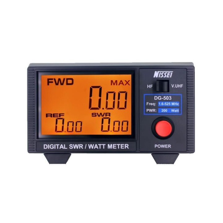 NISSEI DG-503 MAX MEDIDOR DIGITAL ROE/WATT PARA DMR (TDMA), SSB, AM, FM, CW, FDMA - DOBLE SENSOR: 1.6-60 y 125-525 MHz - 200W