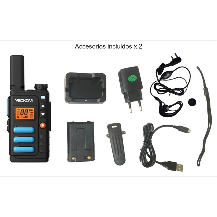 Pack 2 X Walkie VECKOM SW-18 de uso libre PMR446