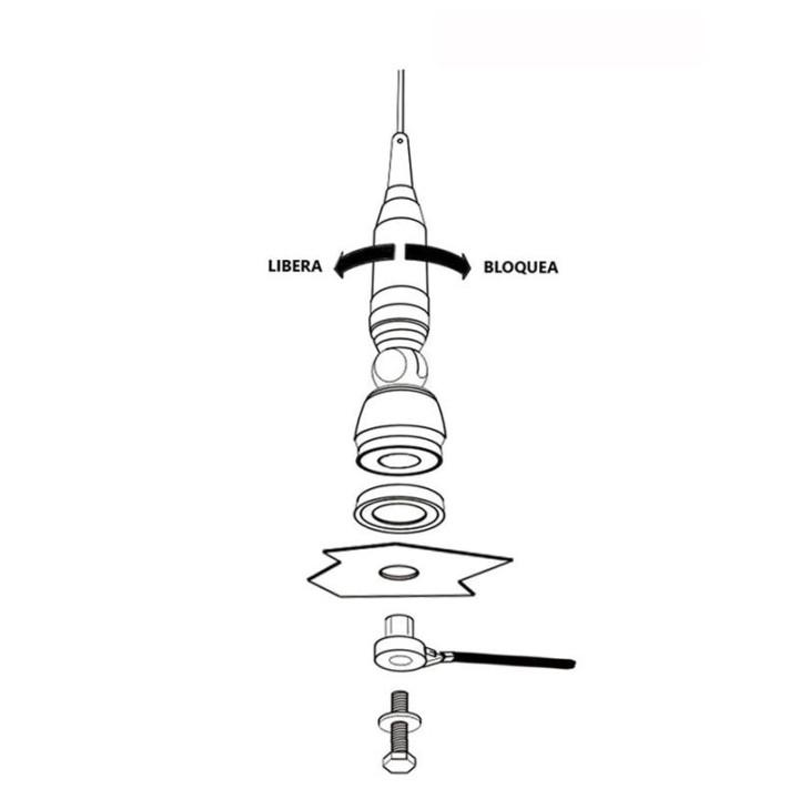 Antena SIRIO TURBO 800S ANTENA MOVIL CON ROTULA PARA 27 MHZ CB