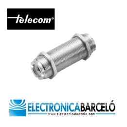 MT-7518 - Adaptador doble hembra PL con 2 tuercas (totalmente roscado).